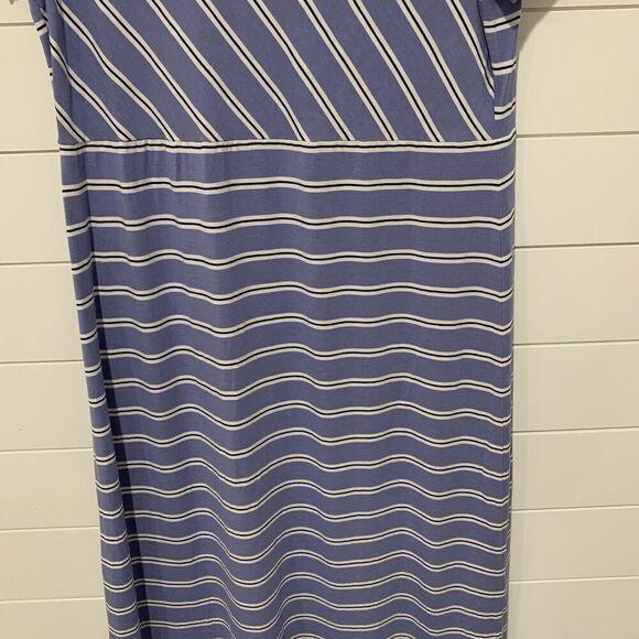 J. Jill | Maxi Dress Long Short Sleeve Striped Stretch- Size Large Tall - Picture 3 of 7